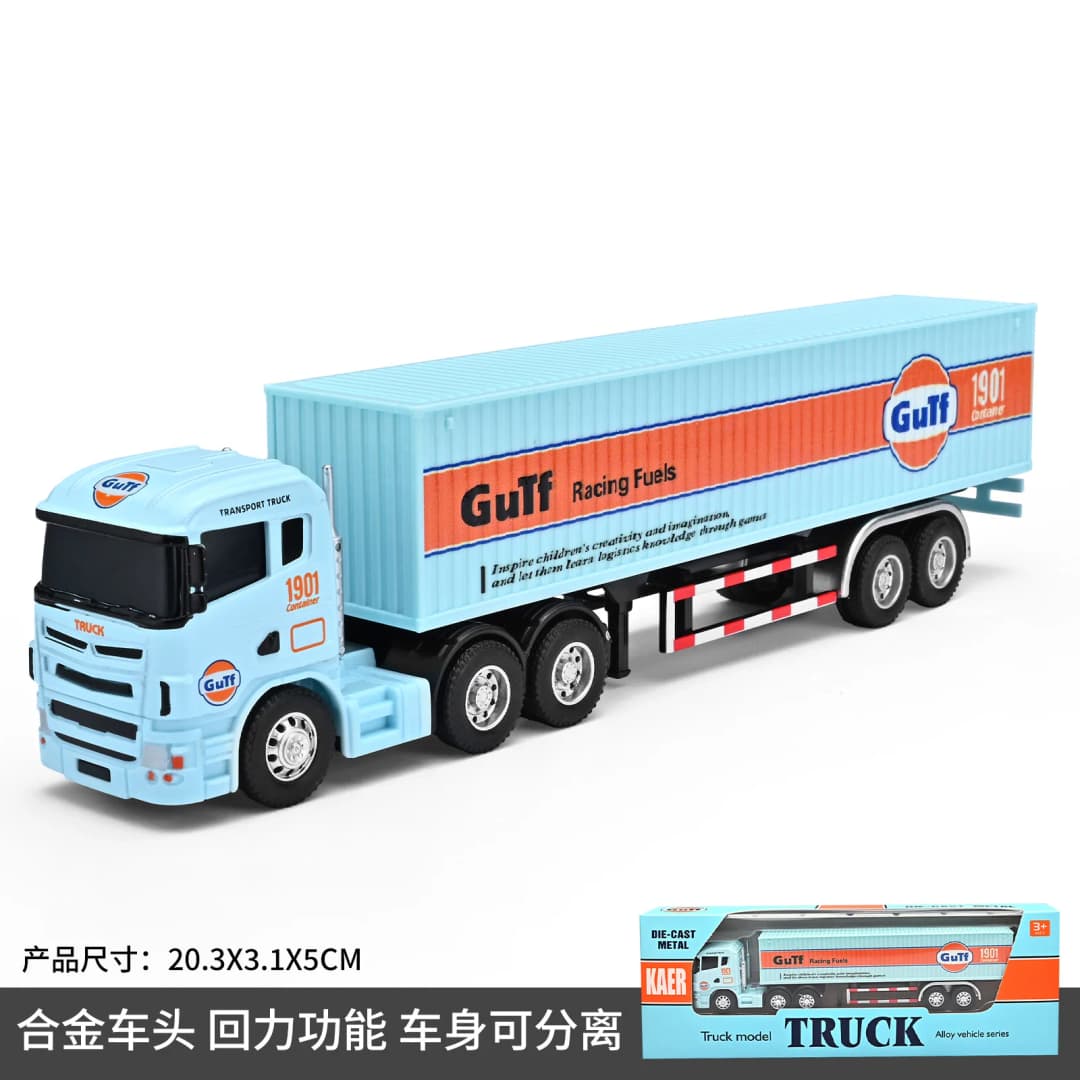 شاحنة حاوية مقطورة صغيرة 1:64 نسخة الخليج نموذج سيارة سبائك محاكاة زينة لعبة تجميع هدايا ألعاب الأولاد - 5