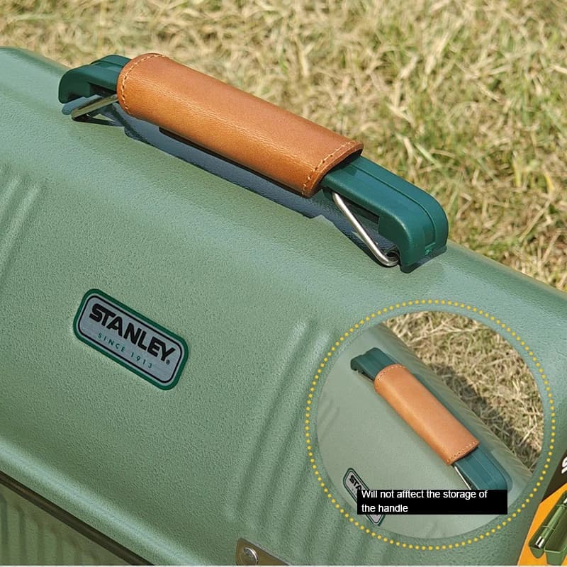 لستانلي علب الاغذية 9.4L اكسسوارات مجموعة مقبض غطاء جلد البقر خفيفة سبائك الألومنيوم الجدول العلوي رف معلق ورأى بطانة - 3