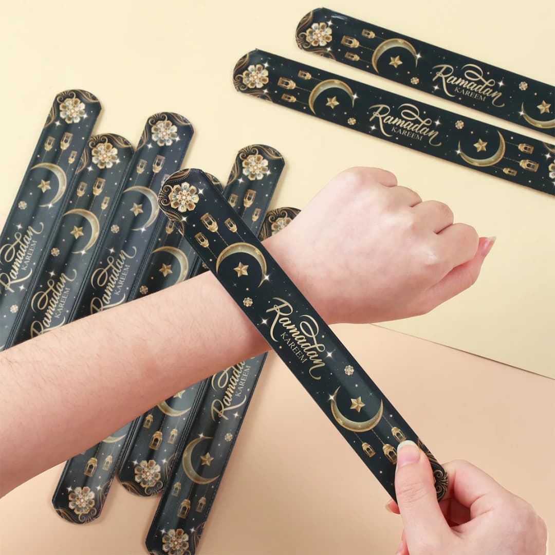 12pcs EID Mubarak Papa circle Bracelet Ramadan Decoration 2025 Islamic Muslim Party Supplies Eid Al Adha Gift Ramadan Kareem - 4