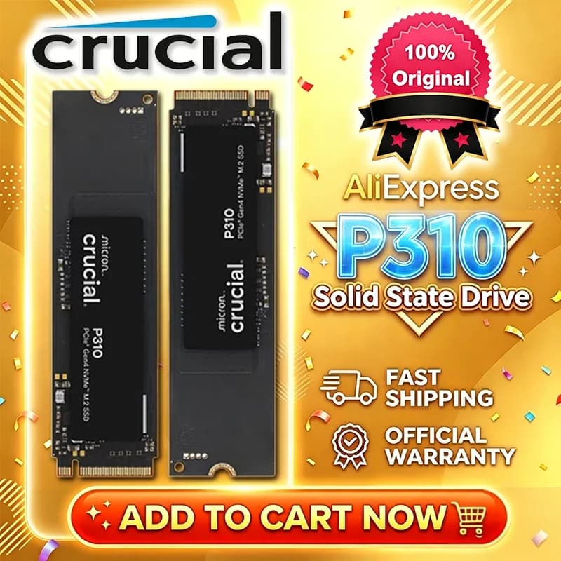 قرص صلب داخلي Crucial P310، 1TB/2TB، 2280 PCIe Gen4 3D NAND NVMe M.2 SSD، سرعة تصل إلى 7,100 MB/s، لأجهزة الكمبيوتر، OEM