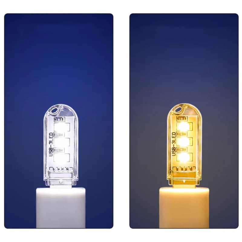 1 قطعة 3 LED USB 5 فولت مصباح ليد المحمولة فائقة السطوع كمبيوتر صغير LED مصباح كتاب مصباح USB شاحن الطاقة القراءة ضوء أبيض دافئ - 5