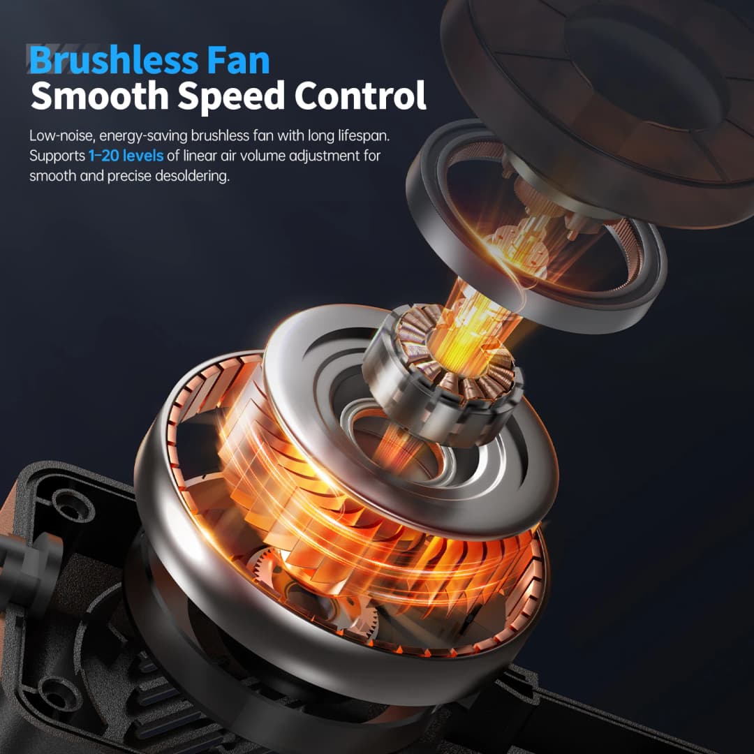 FNIRSI SAG-55 مايكرو مسدس هواء ساخن 550 واط مع حامل بغا إعادة العمل LCD مجفف الشعر الرقمي لحام الحرارة بندقية لأدوات إصلاح اللحام - 3