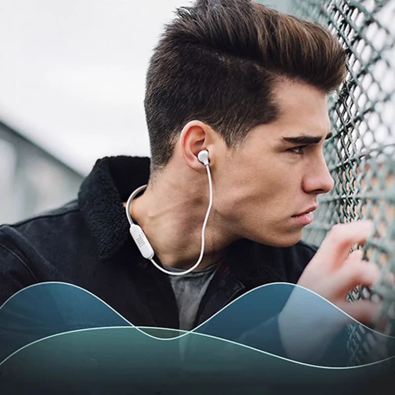 سماعات رأس بلوتوث لاسلكية معتمدة رسمياً من JBL T125، سماعات رياضية شبه داخل الأذن مع ميزة إلغاء الضوضاء ومكالمات ومغناطيسية - 2