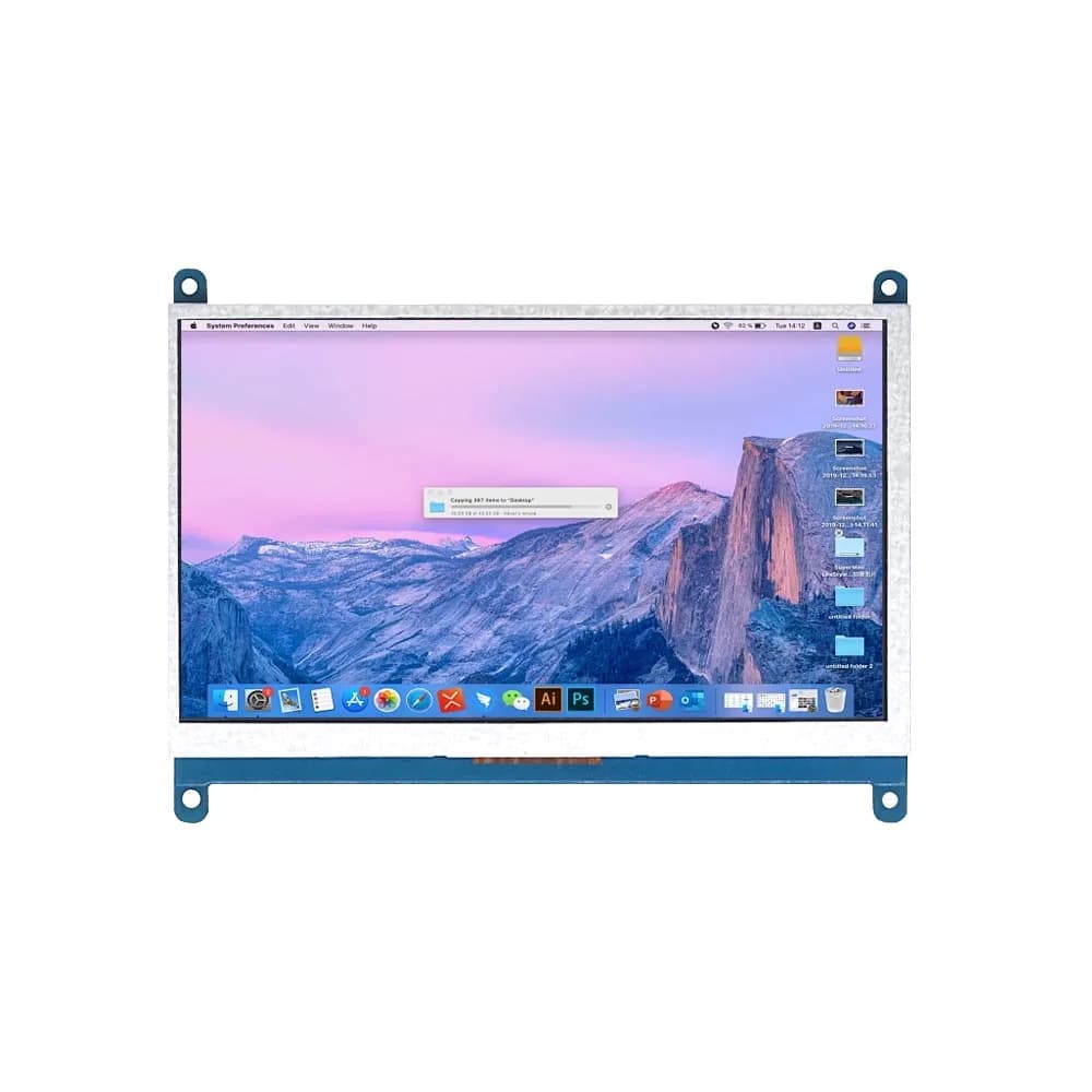 شاشة 7 بوصة لراسبيري باي 4/3/2/B/B+/A+ بدقة 1024x600 IPS مع شاشة لمس سعوية 5 نقاط مع عرض HDMI مجاني لنظام ويندوز 7/8/10 - 4