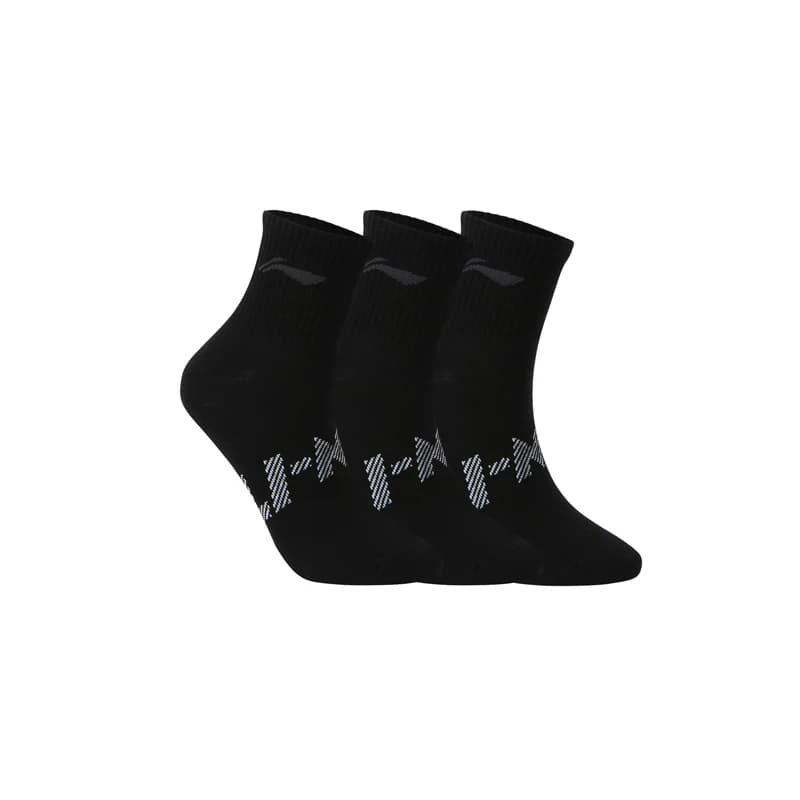 لي-نينغ للجنسين نمط الرياضة 3 أزواج جوارب 22-28 سم قابلة للتنفس مريحة لي نينغ رجال نساء رسائل جوارب عصرية AWTV007 - 2