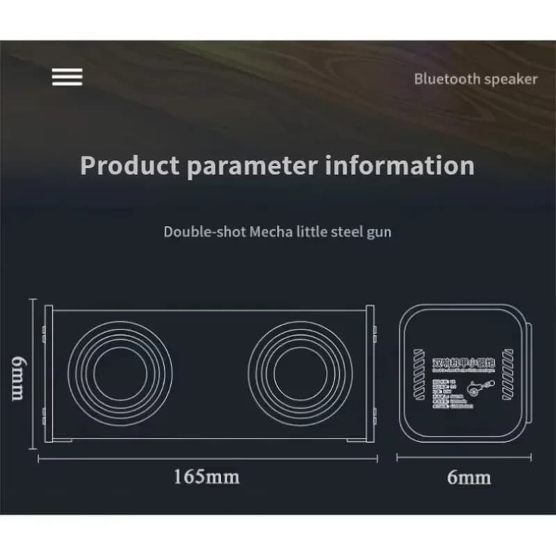 V8 Transparent Mecha Speakers Bluetooth 5.0 Wireless Double Bass Diaphragm Subwoofer Music TWS RGB Light Mini Party Loudspeaker - 6