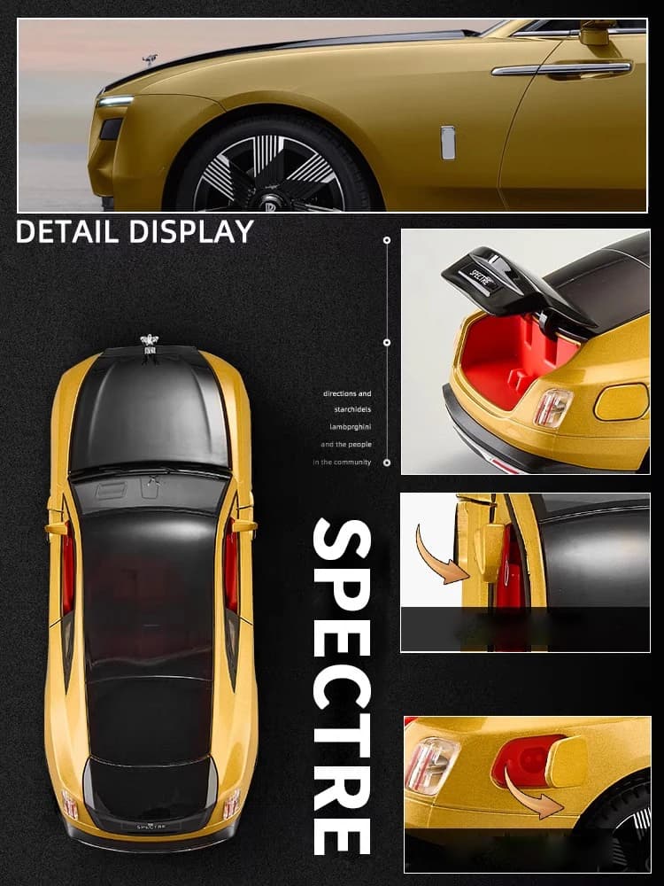 نموذج سيارة رولز رويس سبيكتر 1:24 مع صوت وضوء، هدية عيد ميلاد أو عيد الميلاد لصديقك - 3