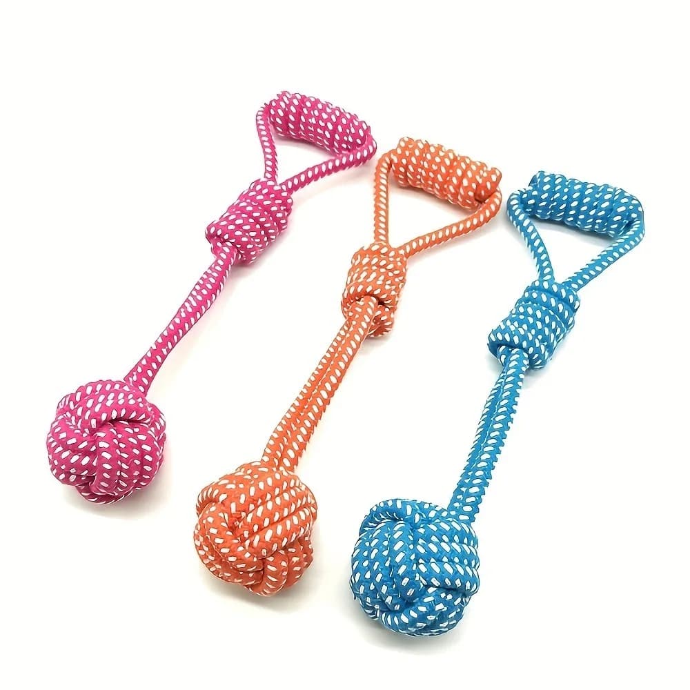 1PCS Heavy Duty Dog Rope Toy Set - Knot Chew with Tennis Balls, Interactive Tug/Fetch for Medium/Large Aggressive Chewers - 6