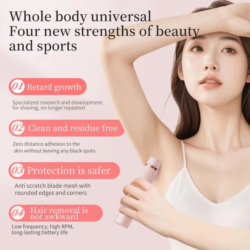 Bikini Trimmer Electric Razor for Women Body Underarm Leg Shaver Female Electric Painless Epilator Facial Mustache Hair Remover - 5