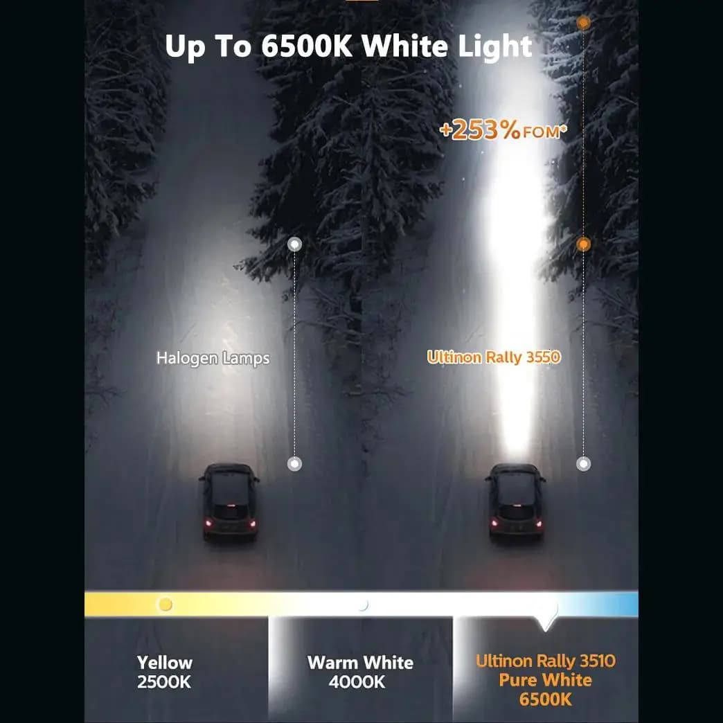 فيليبس ألتنيون رالي 100 واط 3550 H7 كشاف LED طاقة عالية H4 H8 H9 H11 9005 HB3 9006 HB4 9012 HIR2 مصباح أوتوماتيكي أضواء ضباب 6500K - 2