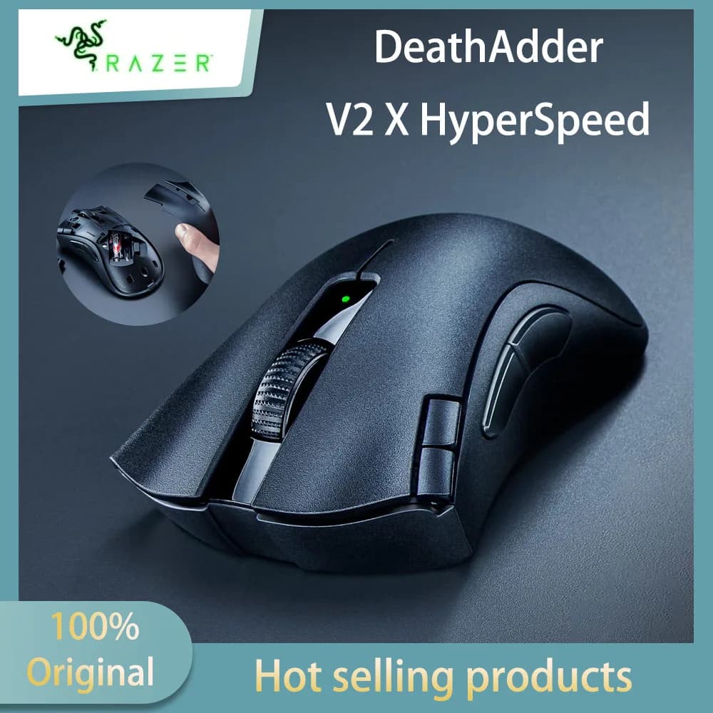 Razer DeathAdder V2 X HyperSpeed 235hr Battery Life 7 Programmable Buttons Gen 2 Mechanical Switches 5G 14K DPI Optical Sensor