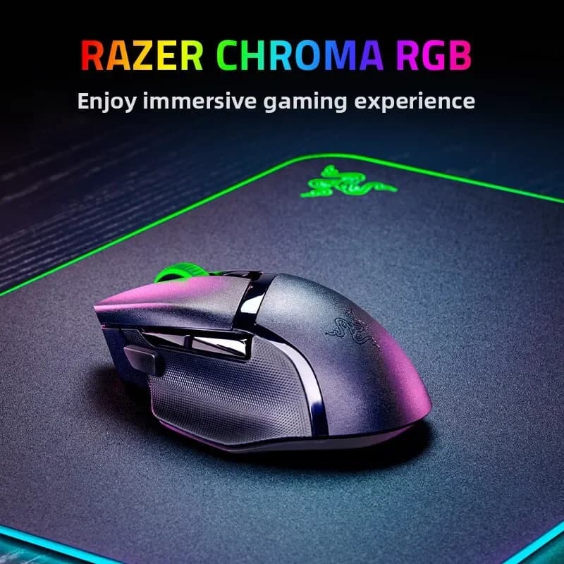 Original Razer Basilisk V3 X HyperSpeed mouse Wireless Gaming Mouse RGB Lighting (2.4 GHz) and Bluetooth 18K DPI Optical Sensor - 3