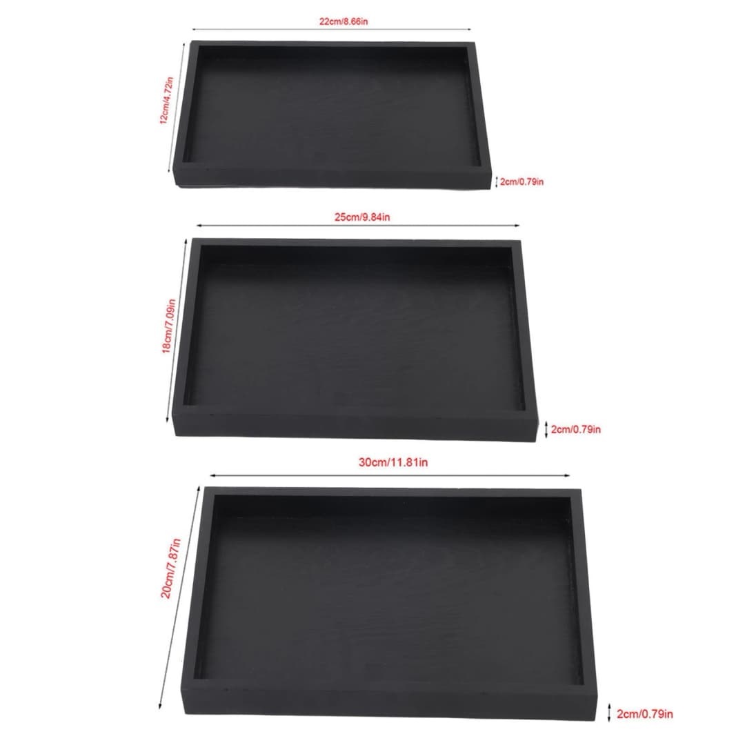 صينية تقديم خشبية مستطيلة الشكل - مناسبة للشاي والقهوة والوجبات الخفيفة - 4