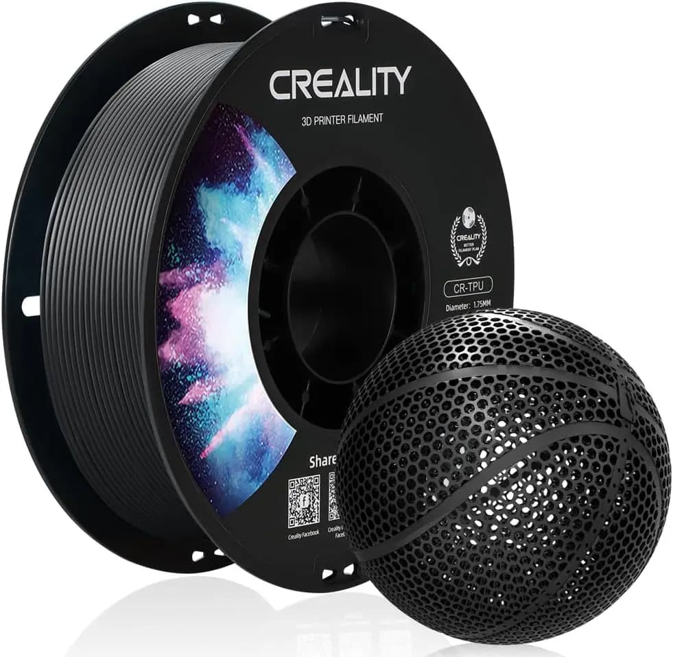 Creality TPU Filament Black Flexible 3D Printer Filament 1kg 1.75mm for Airless Basketball Soft TPU 95A Shore Hardness