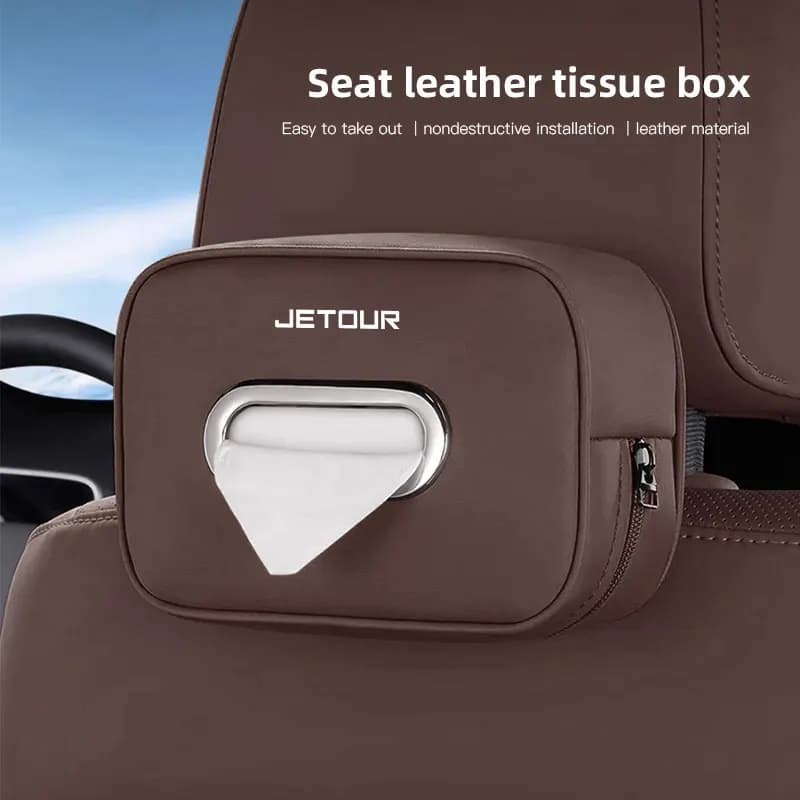 منظم علبة تخزين مناديل السيارة اكسسوارات داخلية للسيارة لطرازات Jetour X70 X90 X70S PLUS Dashing X-1 X95 L6 i-DM - 4