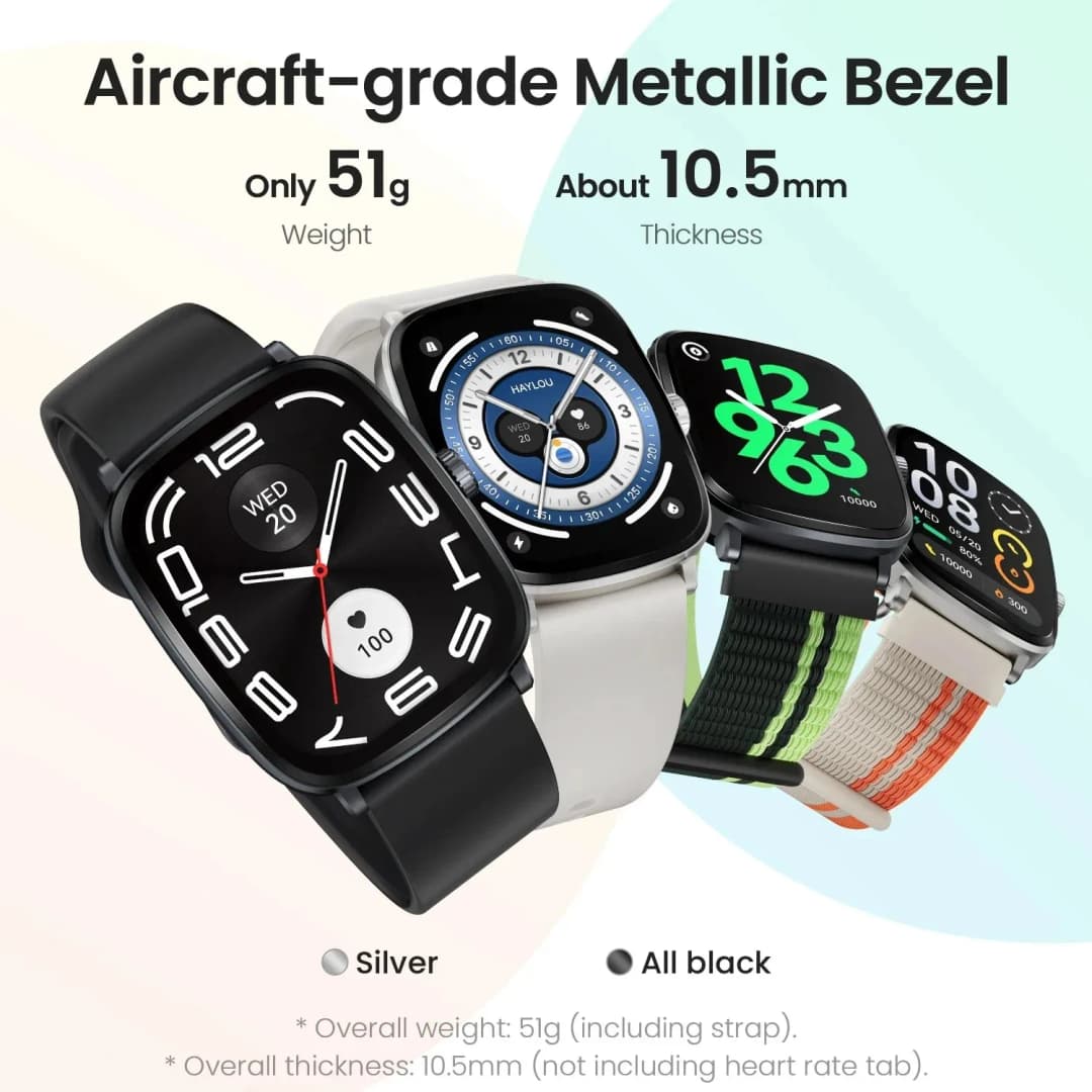 HAYLOU-RS5 Smartwatch with AMOLED HD Display Bluetooth Calling Sport Health Monitoring Smart Watch with Double Straps 2.01 in - 5