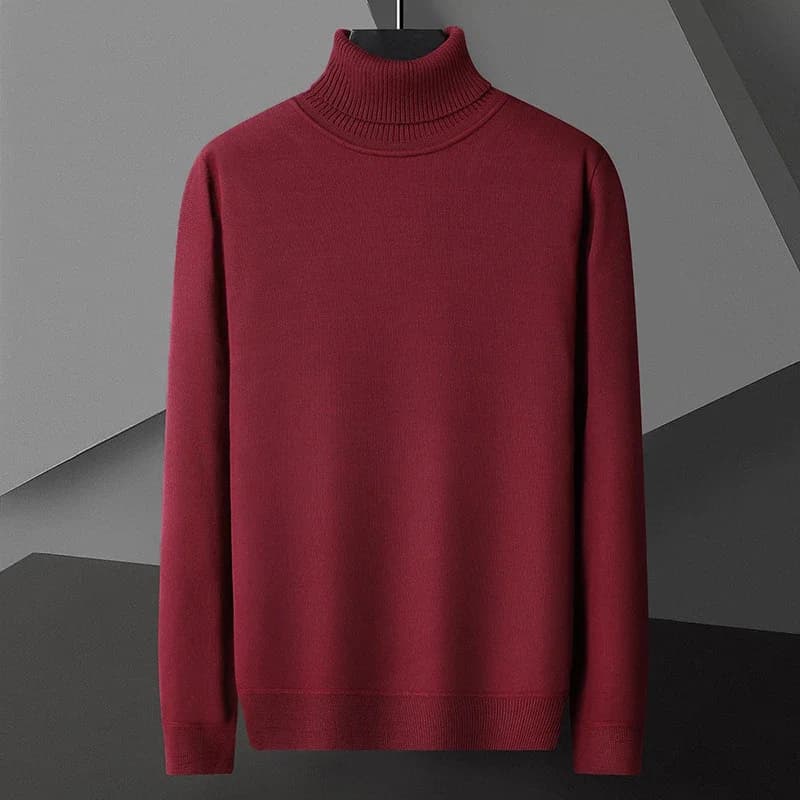 توب رجالي عارضة ضيق أساسي كم طويل محبوك ستريت وير خفيف الوزن سترة ياقة عالية سحب سترة لون سادة رجال - 3