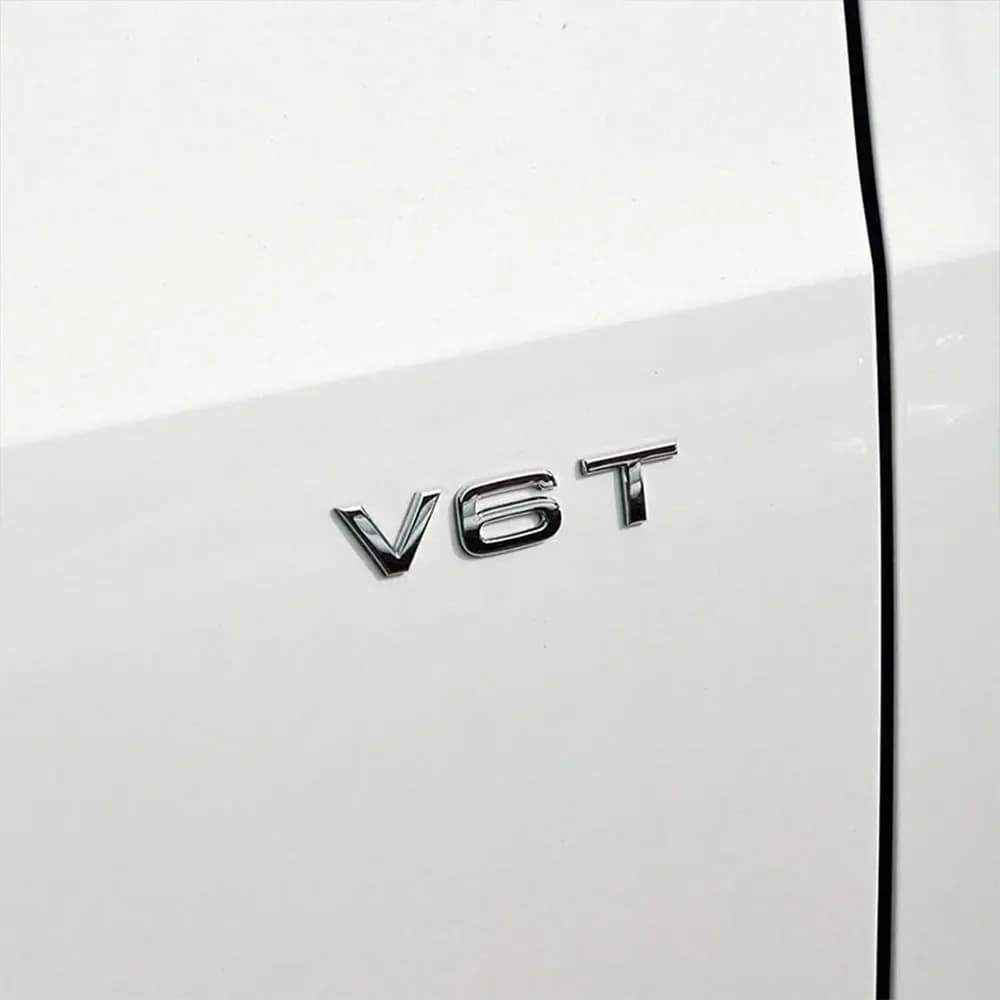 3D ABS Chrome Black Logo V6T V8T V10 Emblem Car Fender Side Badge Decals For A4L A5 A6L A7 S4 S5 Car Sticker Accessories - 4
