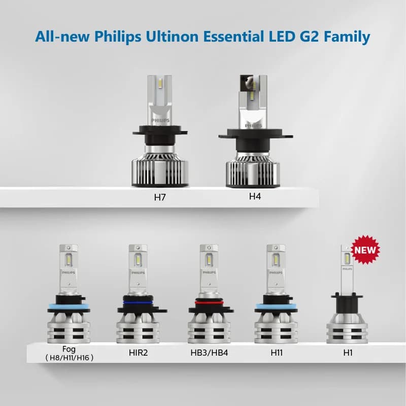 فيليبس ألتنيون إيسنشال G2 LED H1 H4 H7 H8 H11 H16 HB3 HB4 H1R2 9003 9005 9006 9012 6500K كشاف سيارة ضباب أوتوماتيكي (2 حزمة) - 2