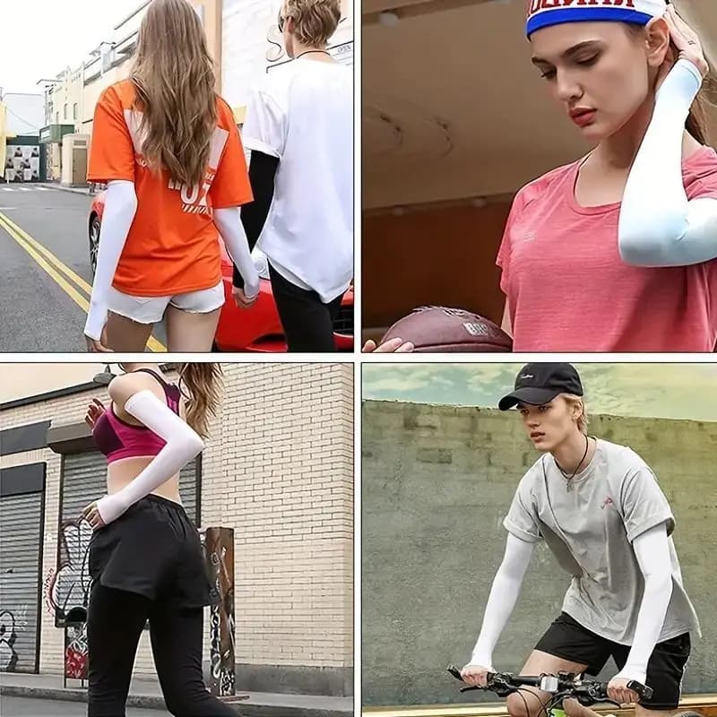 1 Pair Cooling Arm Covers for Men and Women Summer Sun Protection Sunshade Ice Silk Sleeves for Cycling Outdoor Sports Golf Runn - 6