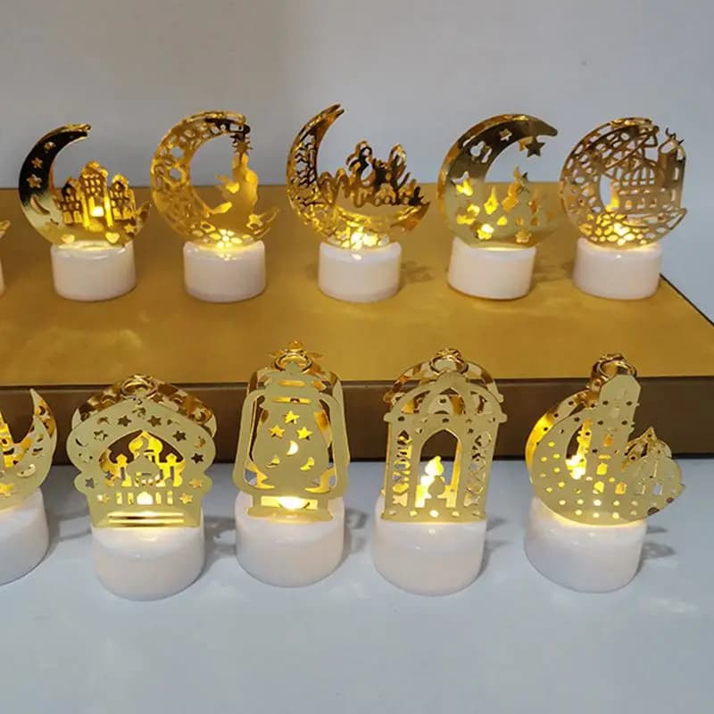 1/2/3PCS EID Mubarak LED Lights Moon Star Castle Ramadan Decoration Islam Muslim Festival Party Kareem Al Adha Home Decoration - 4