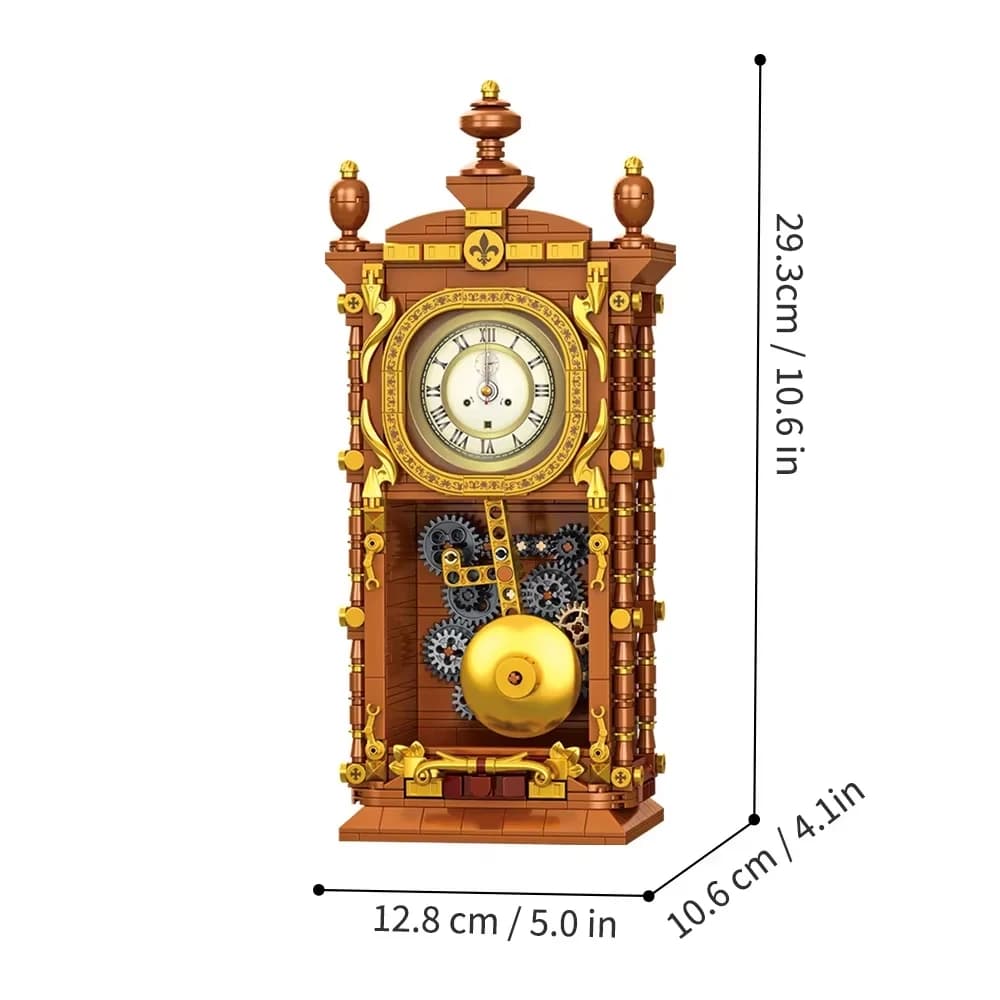 MOC Classic Retro Series Swing Clock Building Blocks With Pendulum Construction DIY Assemble Brick Set Gift Boy Child Kids Adult - 6