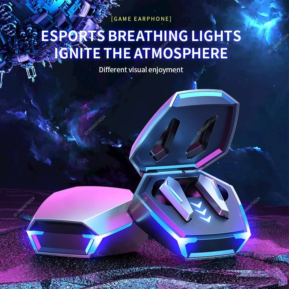 سماعات أذن بلوتوث للألعاب لاسلكية حقيقية TWS داخل الأذن مع ميكروفون سماعات رأس رياضية مقاومة للماء Hifi متوازنة للألعاب - 2