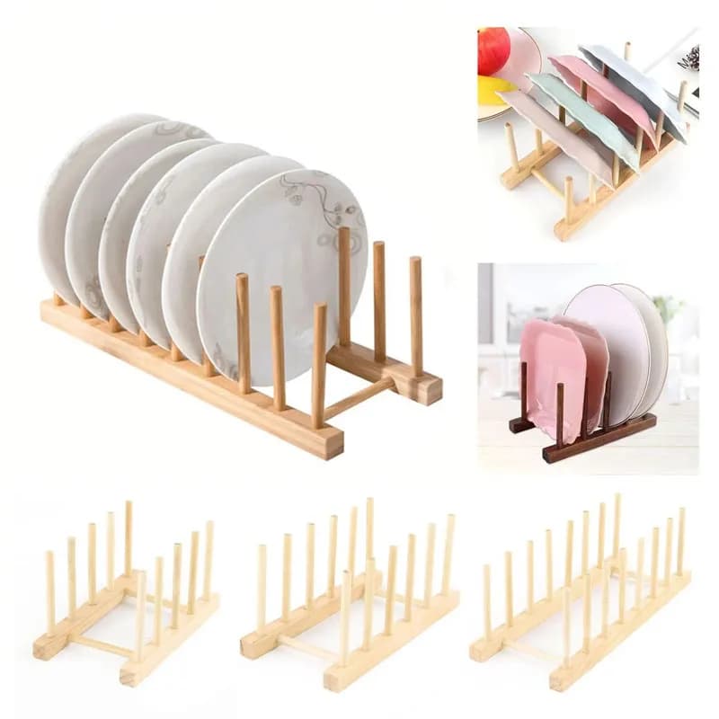 Wooden shelf kitchen dishwashing cover multifunctional drainage rack storage cabinet kitchen miscellaneous shelf storage rack - 3