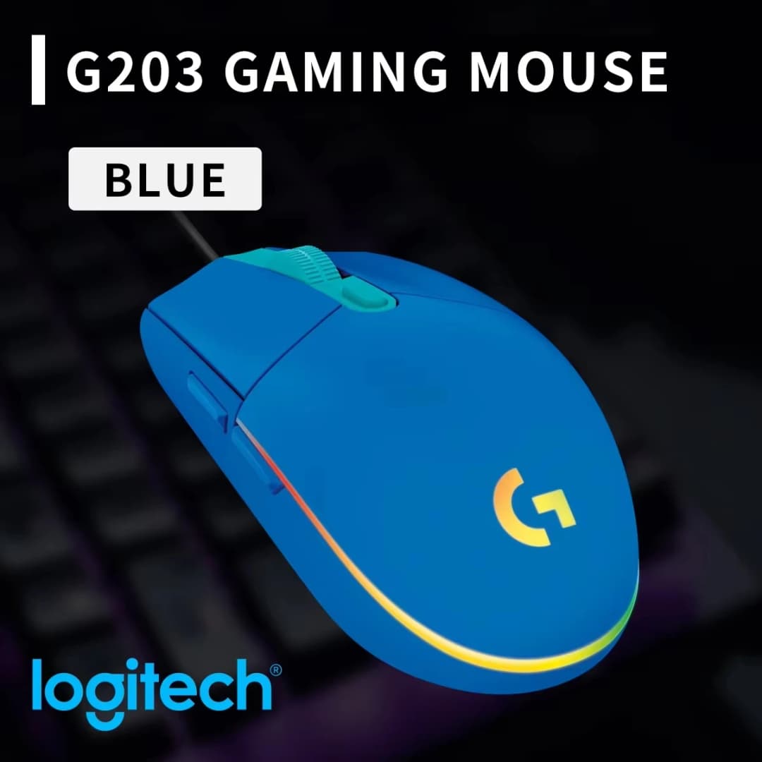 ماوس الألعاب السلكي Logitech G203 LIGHTSYNC مع إضاءة RGB قابلة للتخصيص ومستشعر عالي الدقة 8000 DPI للكمبيوتر الشخصي والمحمول - 6