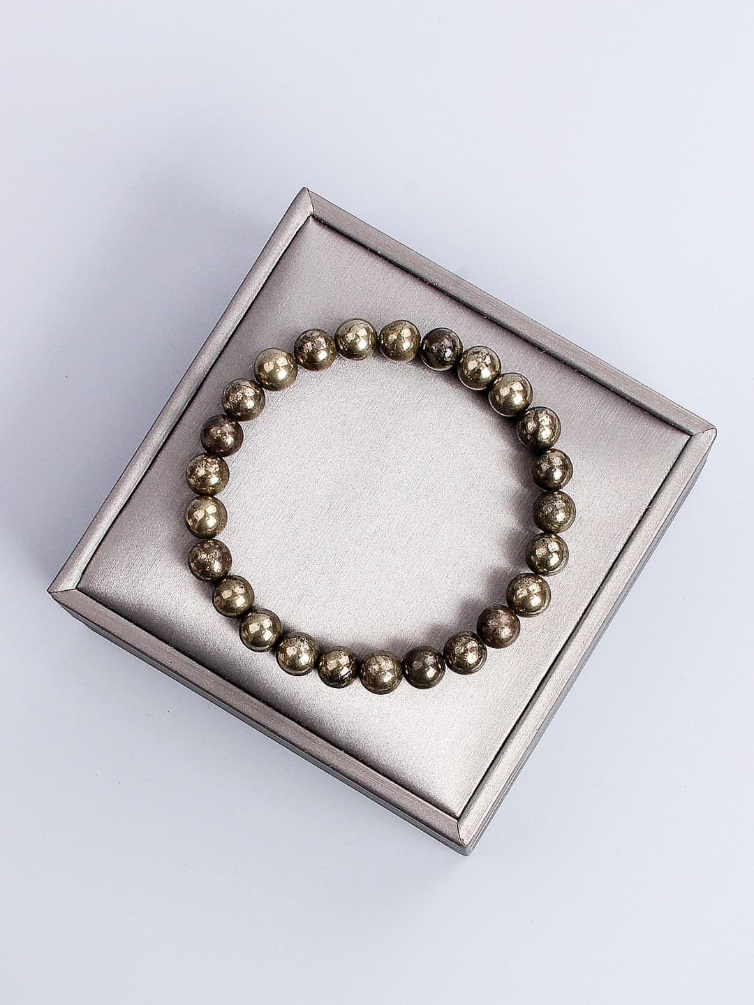 Natural Pyrite Stone Bead Bracelet for Wealth Abundance Confidence Boost Positive Energy Flow & Protective Empowerment Jewelry - 3