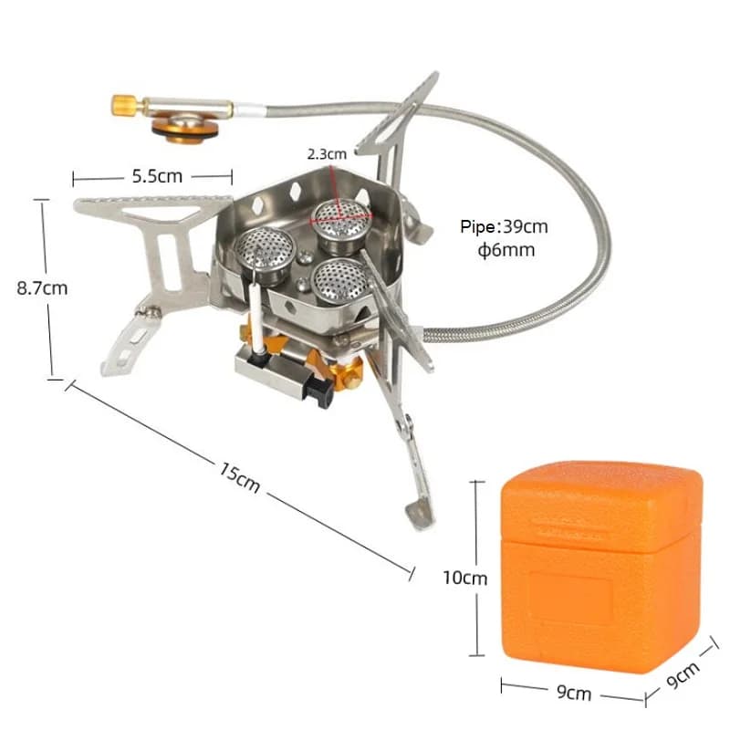 Newest Arrival Outdoor Portable Three Head Stove Camping Windproof Stove Camping Picnic Burner Outdoor Foldable Gas Stove - 5