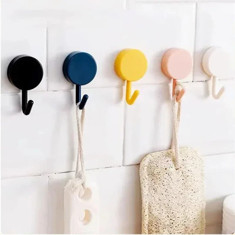Self Adhesive Wall Hook Without Drilling Hanger Hooks Home Storage Accessories Bathroom Kitchen Towel Strong Adhesive Hook - 5