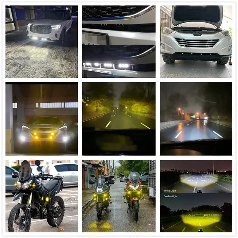 2 قطعة مصابيح LED أمامية للسيارات والدراجات النارية ATV UTV عدسة بروجكتور ضبابية مع مروحة 10V-36V 3000K/6000K - 6