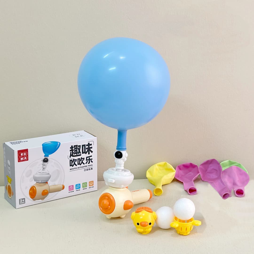 لعبة مونتيسوري للأطفال مع كرة صفير وأنبوب نفخ، لعبة حسية لتنمية المهارات الحركية الدقيقة، لعبة تعليمية ثلاثية الوظائف - 5