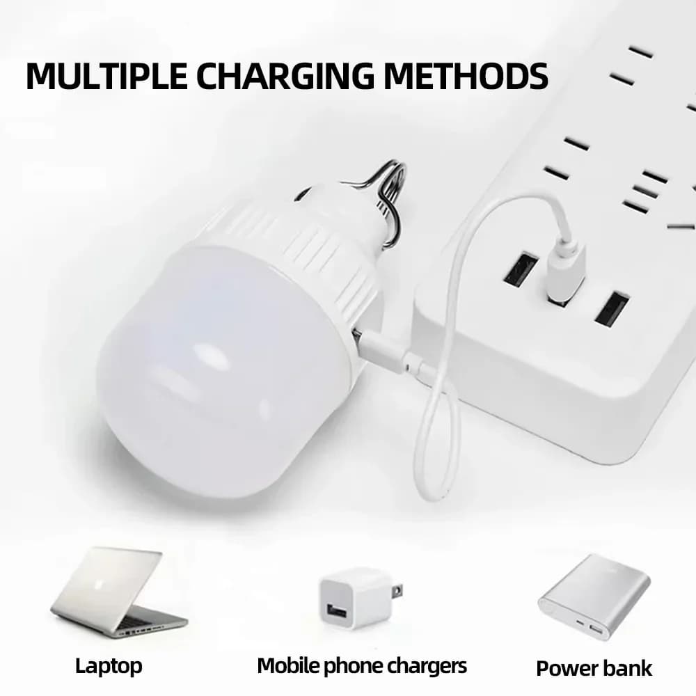 1-10pcs USB Rechargeable LED Lamp Bulbs High Brightness Outdoor Emergency Light with Hook Portable Camping Lantern Night Lights - 3