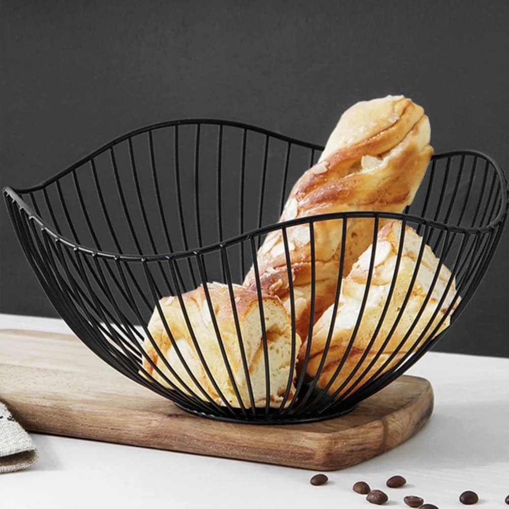 Metal Fruit Basket Simple Fruit Basin Multi-Size Iron Snack Bread Vegetable Storage Bowls Kitchen Eggs Dessert Holder Organizer - 3