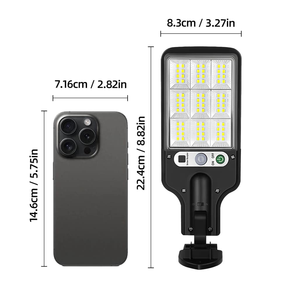LED Solar Outdoor Wall Lights with Motion Sensor, 3 Lighting Modes IP65 Waterproof, Remote Control Solar Security Lamp - 6