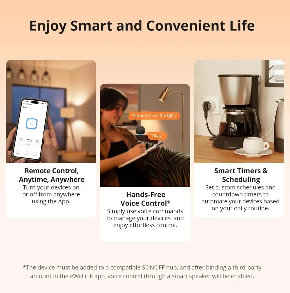 SONOFF S60ZB S60ZBTPF Sonoff S60 Zigbee Smart Plug Smart Home Outlet Socket with Energy Monitoring Supports Alexa Google Home - 6