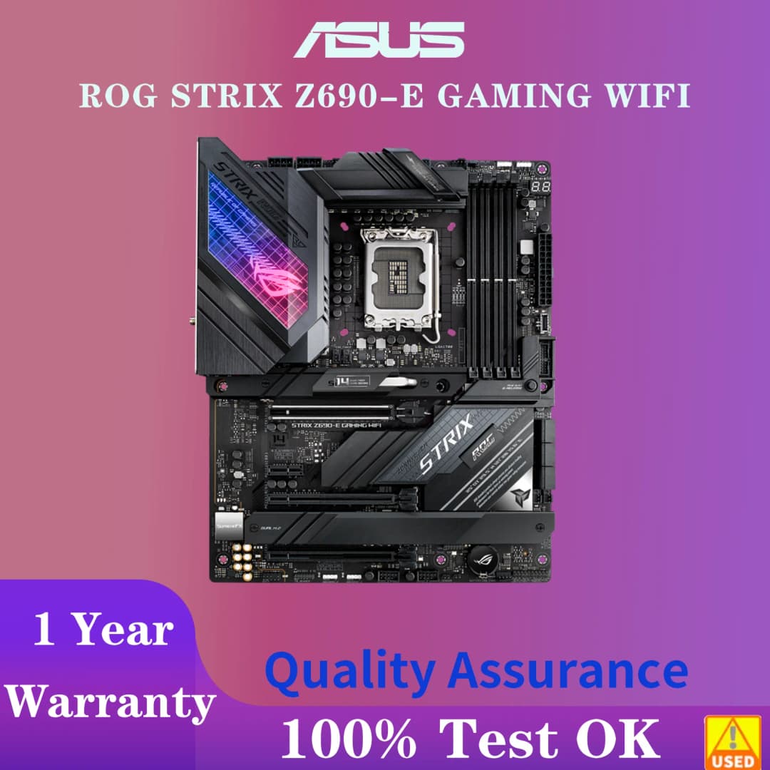 لوحة أم ASUS ROG STRIX Z690-E GAMING WIFI بمقبس LGA1700 معالج مركزي DDR5 6400(OC) MHz مجموعة شرائح Z690 لوحة رئيسية ATX - 2