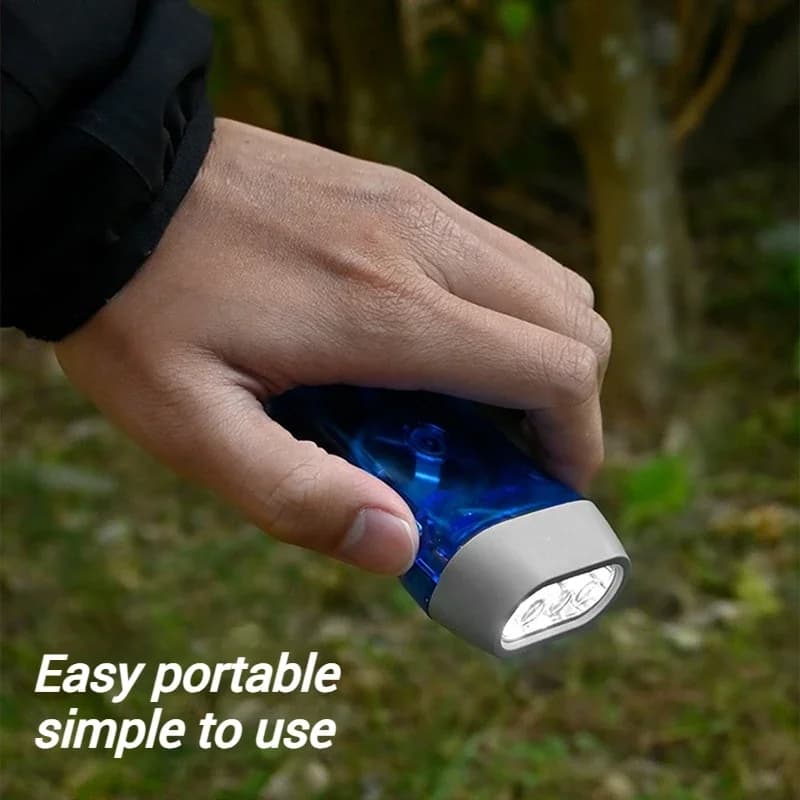 Outdoor Hand Cranked Generator Crank Power Flashlight Camping Hand Cranked Charger Camping Light Portable LED Flashlight - 3
