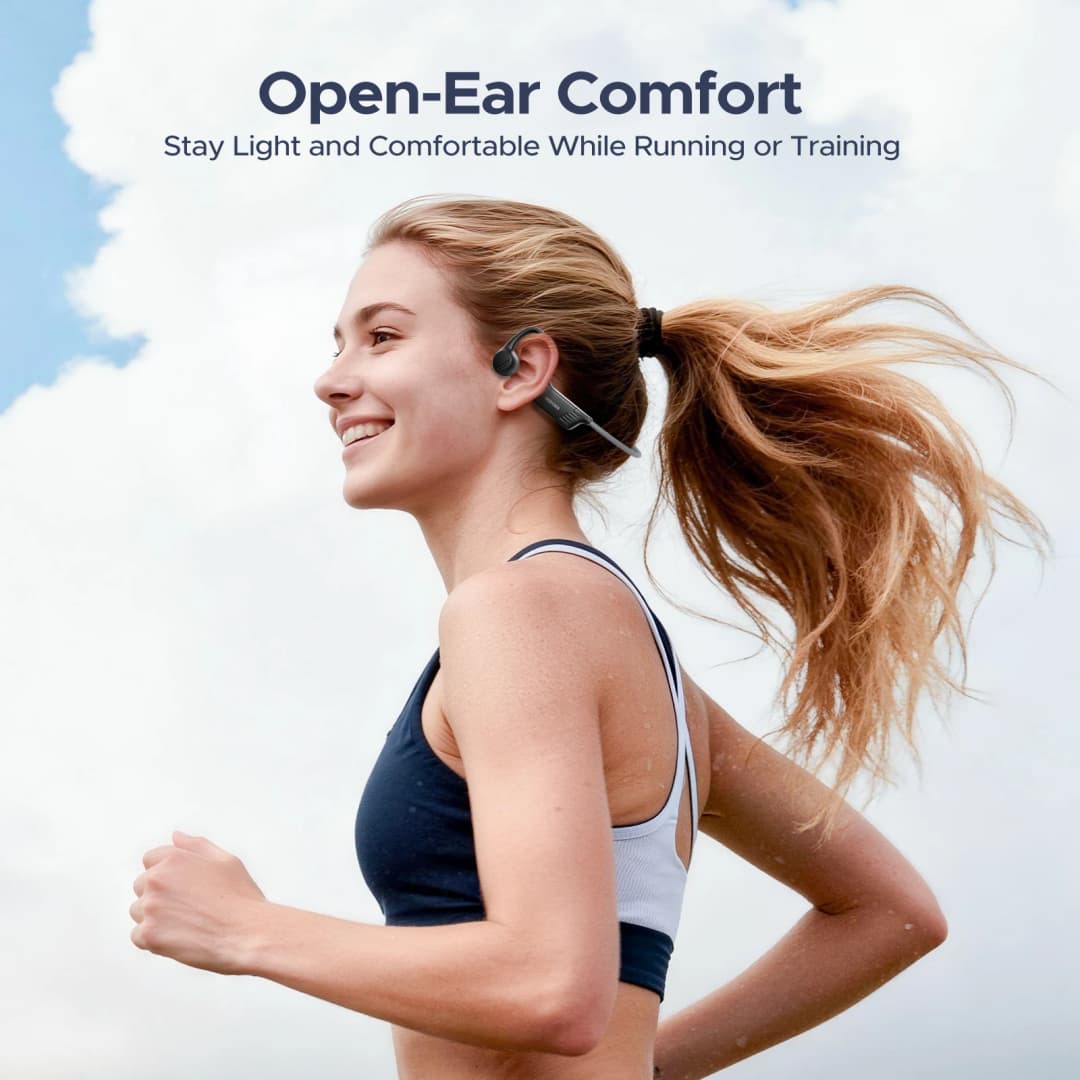 سماعات DOOGEE BoneBeat Run بنظام توصيل العظام، بطارية تدوم 10 ساعات، سماعات أذن رياضية لاسلكية مفتوحة للأذن للجري وركوب الدراجات - 3