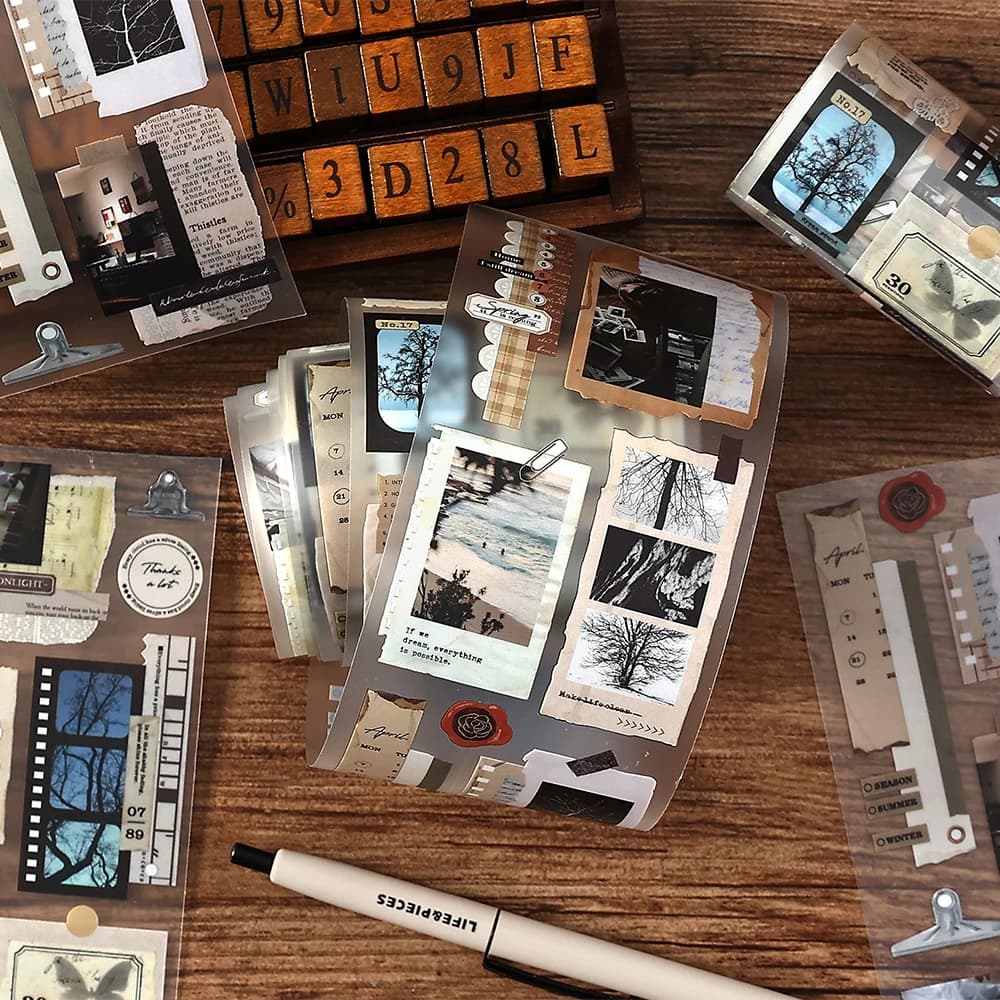 أشرطة لاصقة من البولي إيثيلين تيريفثالات بطول 2 متر وعرض 60 ملم بتصميم مجموعة شعر الأفلام الكلاسيكية لزخرفة الدفاتر والمواد المكتبية وتجميع القصاصات يدويًا - 5