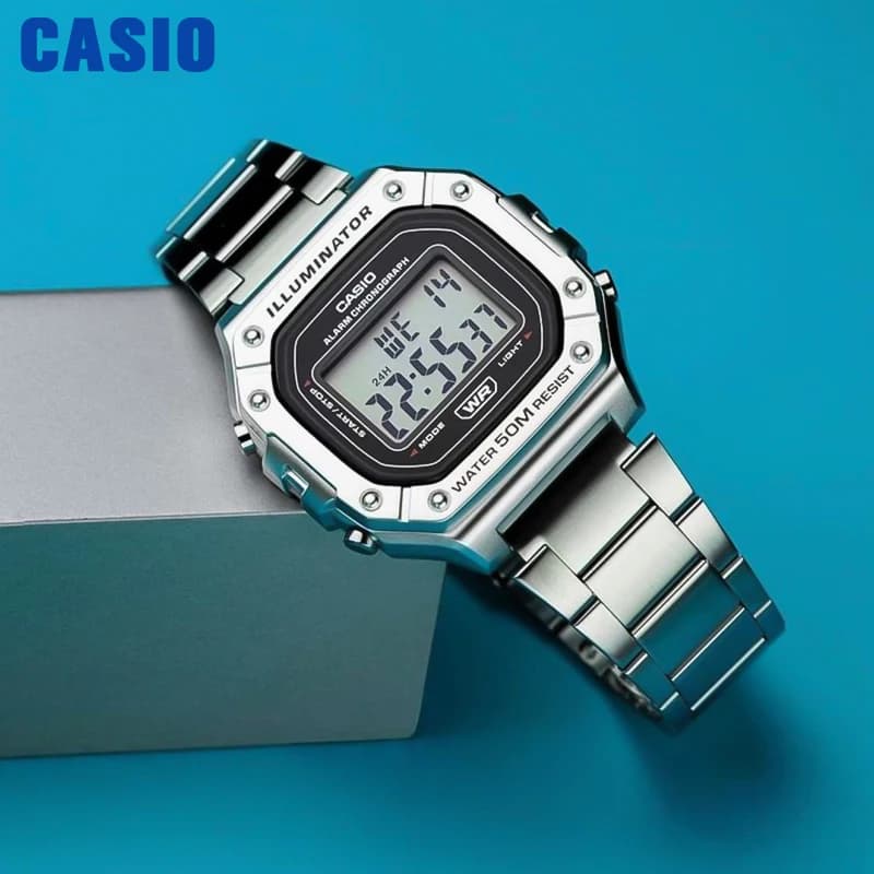 ساعة Casio للرجال، مجموعة فاخرة من العلامة التجارية الرائدة، ساعة كوارتز رياضية، موديل W-218HD-1A - 2