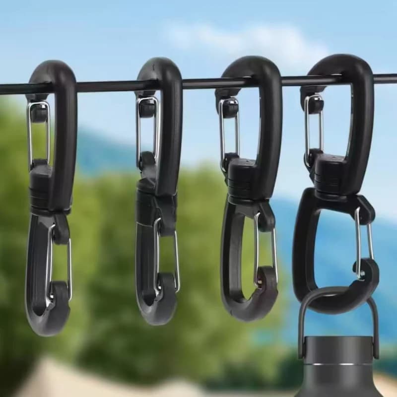 360 Rotating Double Carabiner Outdoor Swivels Clip Portable S Chain Hook Camping Double Hook Backpacks Keychains Carabiner - 4