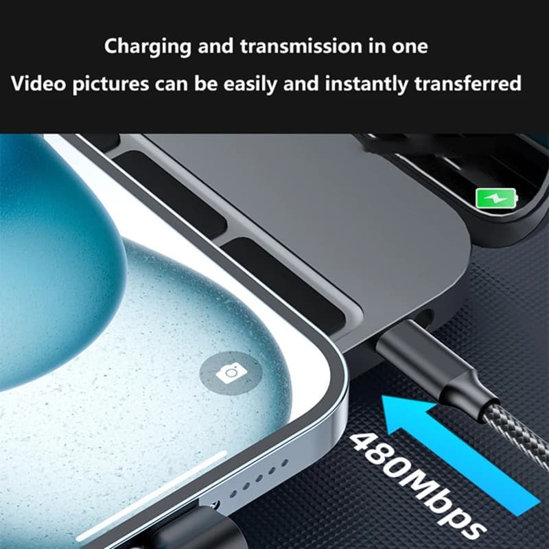 Lenovo Official 60W Super Fast Charging USB-C Cable Weaving Type-C Date Cable Fast Charger Accessories For iPhone Samusung - 6