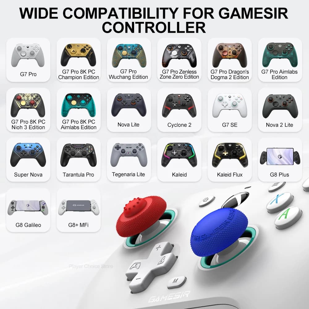 GameSir Joysticks Caps for G7 PRO G7 Pro 8K Cyclone 2 G7 SE G8 Plus Nova 2 Lite Gamepads Colorful Silicon Thumb Grips Caps - 2