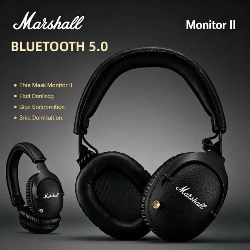 Marshall MONITOR II ANC Wireless Headphones Subwoofer Active Noise Cancelling Music Sports Gaming Original Premium Headphones