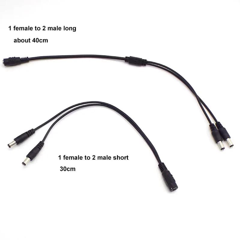 محول طاقة من أنثى إلى 2-8 ذكور، موصل DC 5.5x2.1mm، مناسب لأضواء LED وكاميرات المراقبة - 5