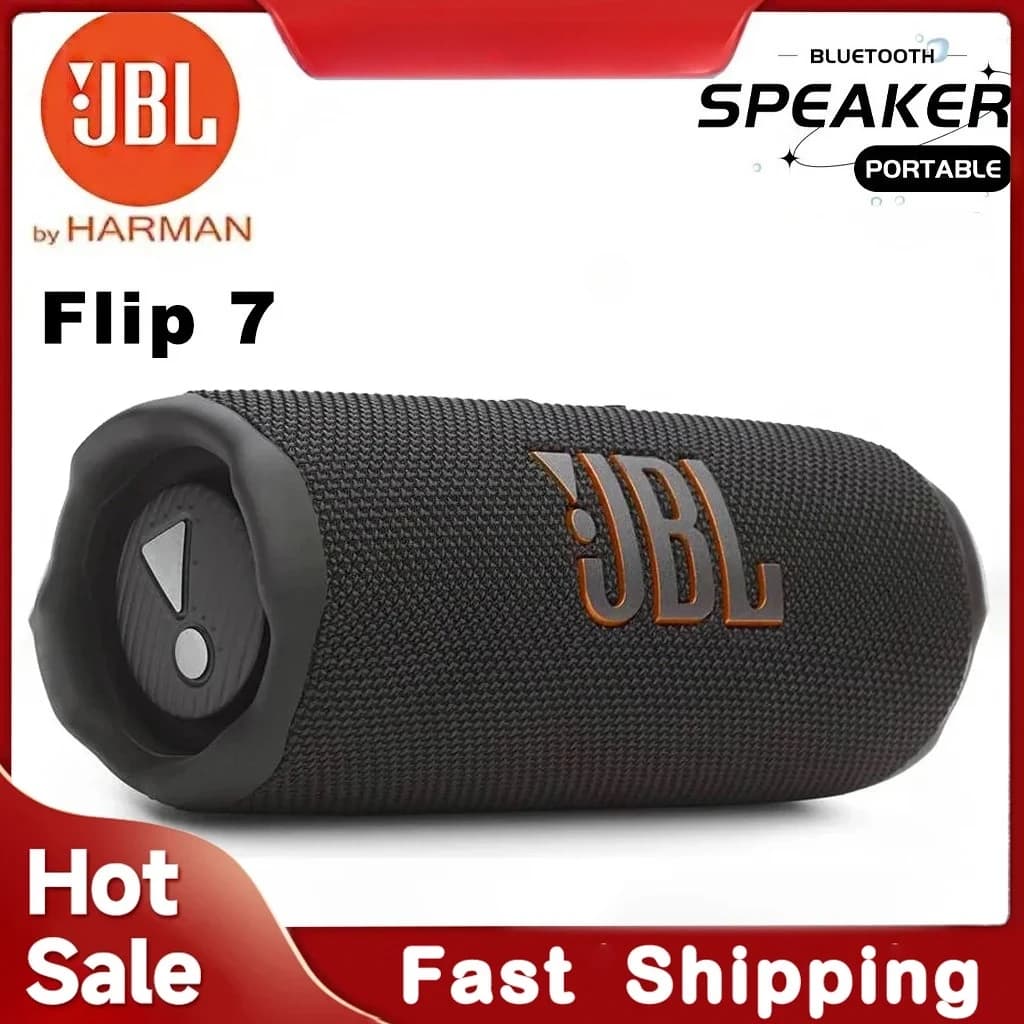 سماعة JBL Flip 7 محمولة مقاومة للسقوط، صوت JBL Pro جريء، بلوتوث، مقاومة للماء IPX7، ستيريو خارجي JBL Flip7