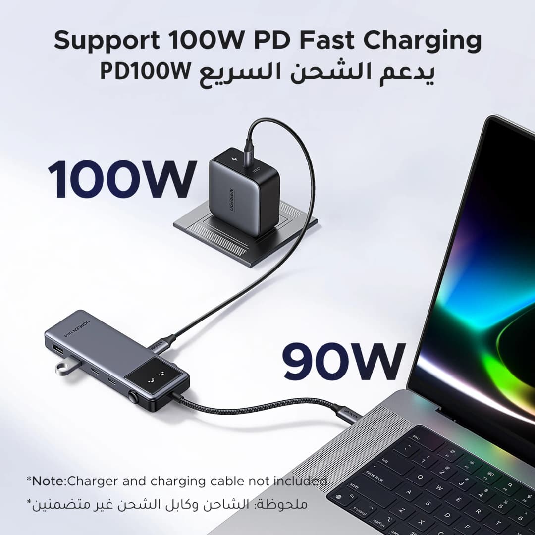 UGREEN Uno USB C HUB 6-in-1 4K60Hz PD100W 10Gbps USB3.2 Splitter Adapter for Laptop Macbook Pro Air USB Expander Docking Station - 4